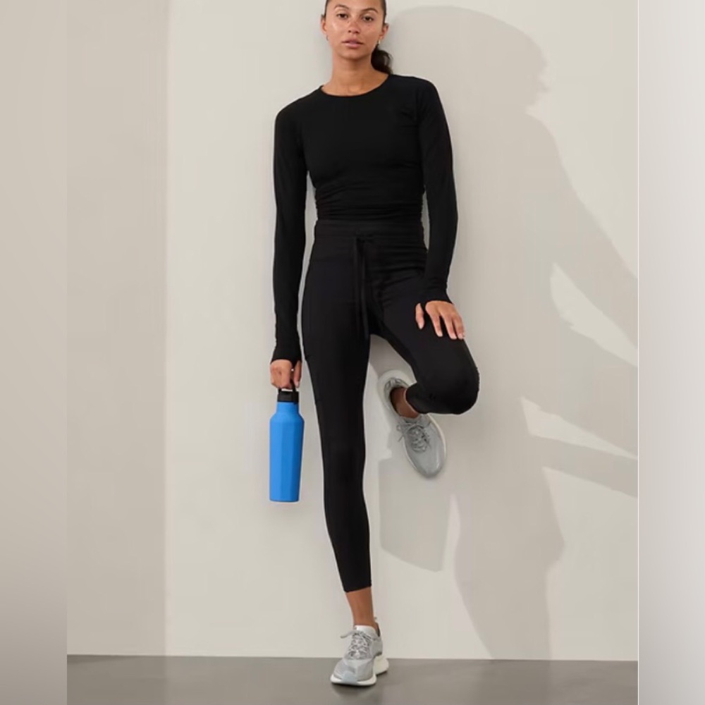 RAINIER HIGH RISE CARGO LEGGING, Black, Medium, NEW